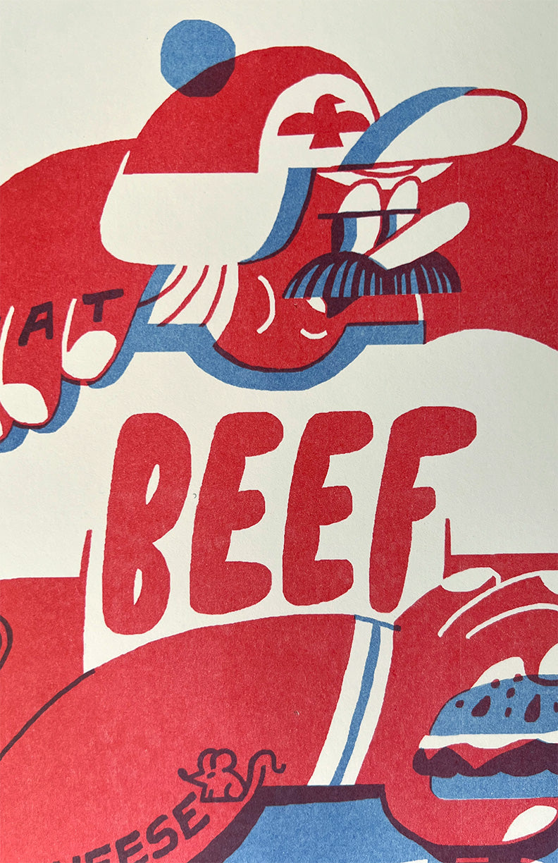 Beef - Riso Print