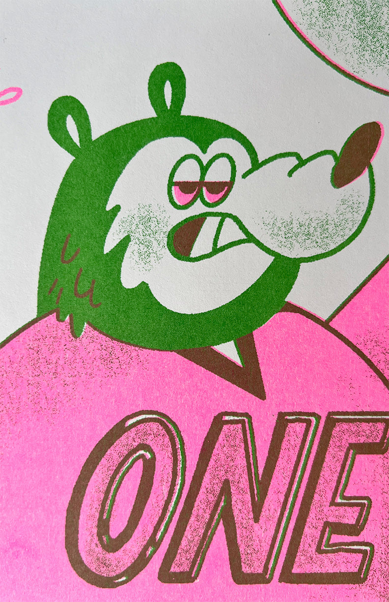 Number One Bear - Riso Print